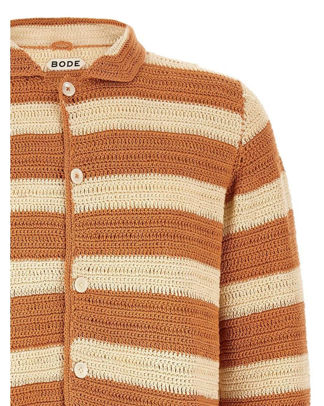Bode Brown Regular Stripes Shirt for men