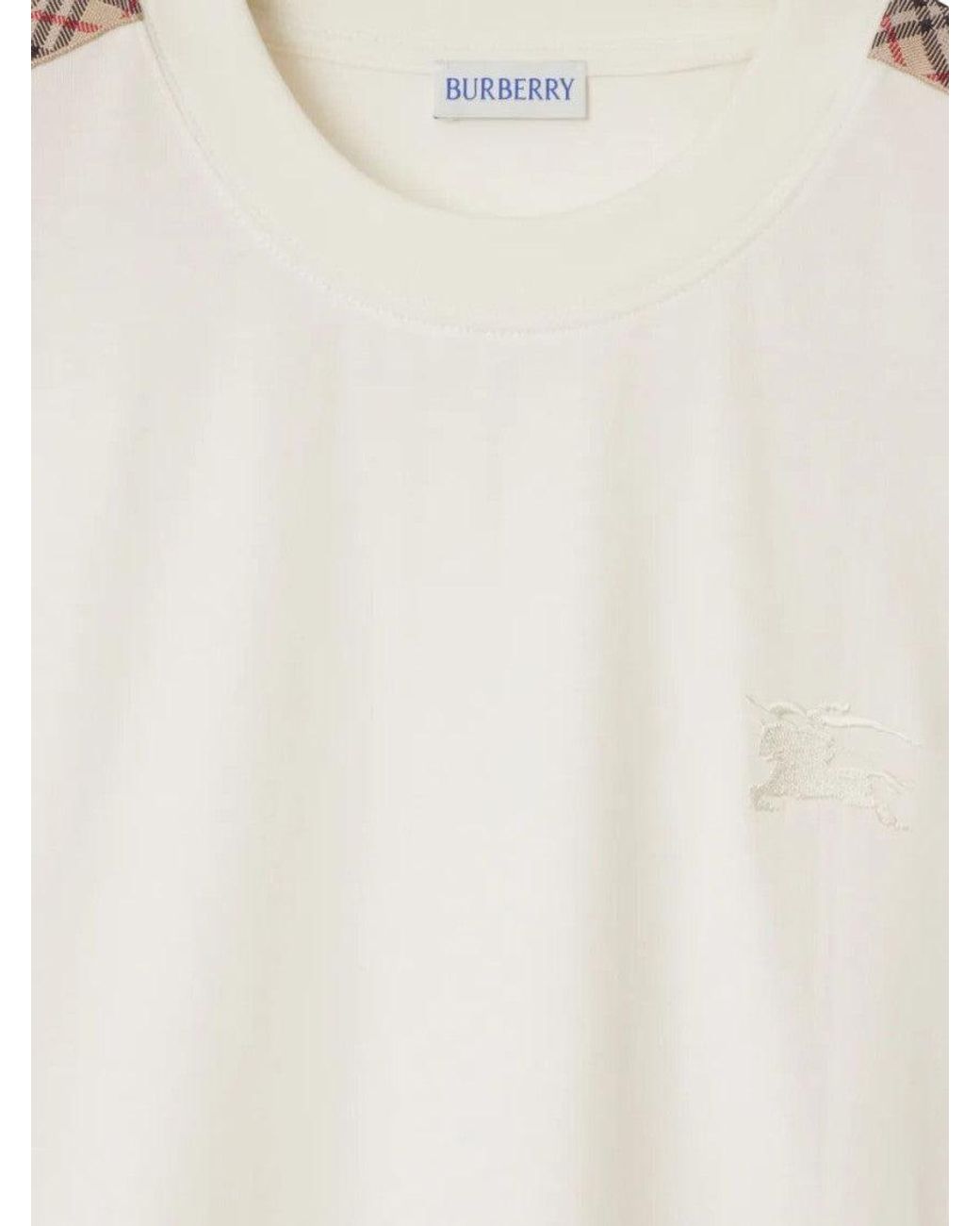 Burberry White Chalk Crewneck T-Shirt