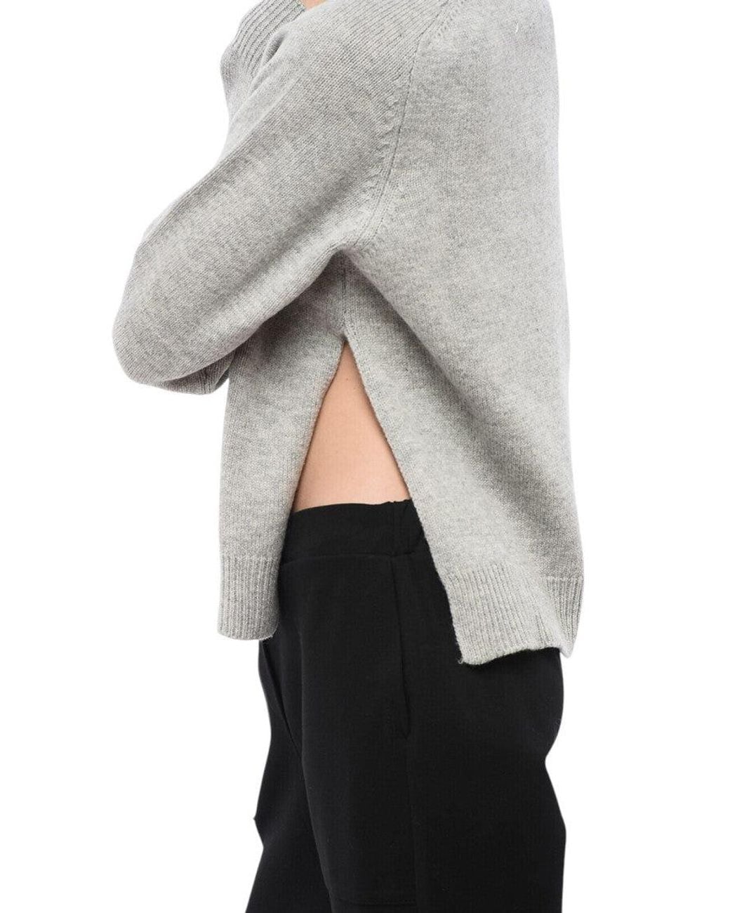 Maison Margiela Gray Distressed Crew Neck Sweater