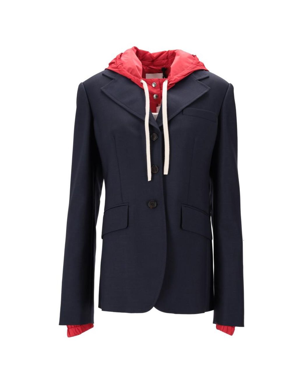 Miu Miu Blue Solid Hood Jacket
