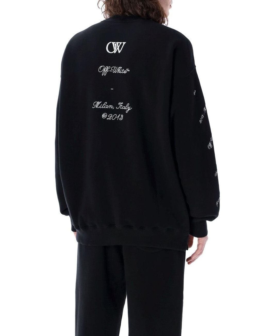 Off-White c/o Virgil Abloh Black Crew Neck Sweatshirt for men