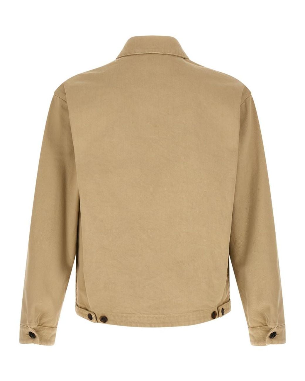 Prada Natural Solid Shirt Collar Jacket for men
