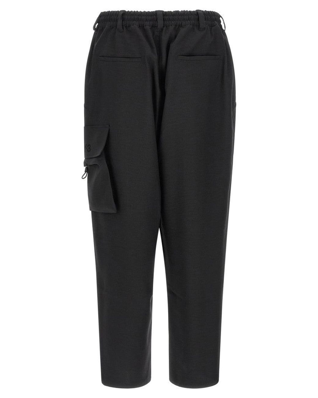 Y-3 Black Oversized Cargo Pants for men