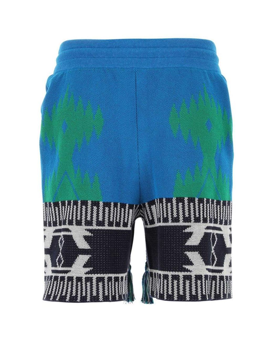 Alanui Blue Geometric Shorts for men