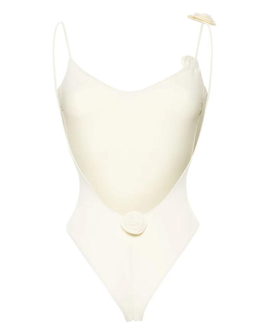 LaRevêche White Ivory Solid Swimwear