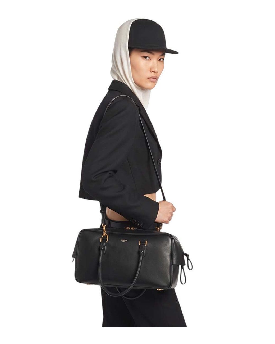 Balenciaga Black Le 7 Medium Duffle Bag