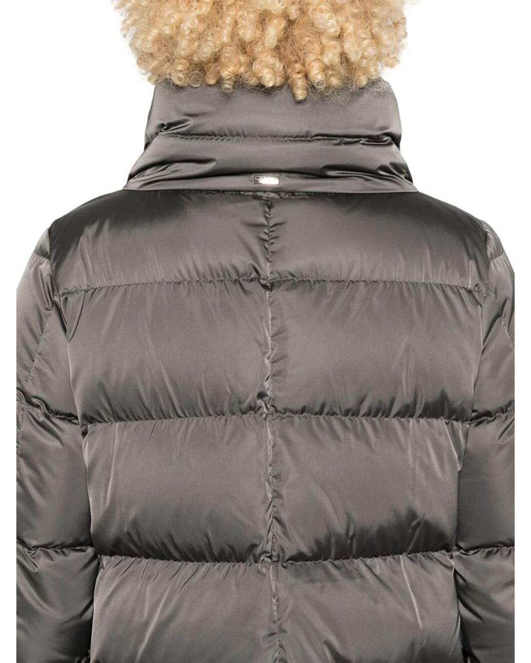 Herno Gray Quilted Hood Jacket