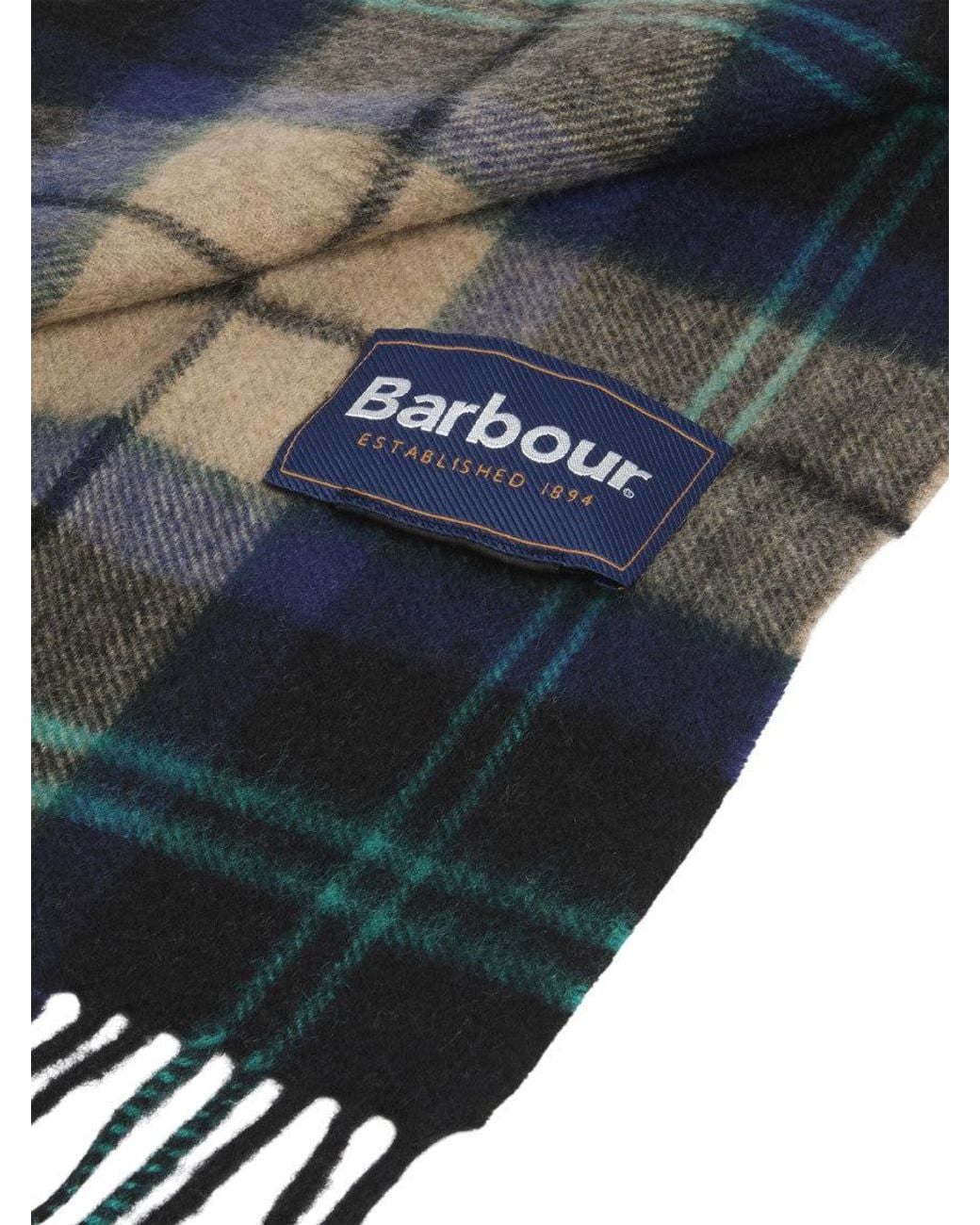 Barbour Black Multi Color Tartan Plaid Scarf for men