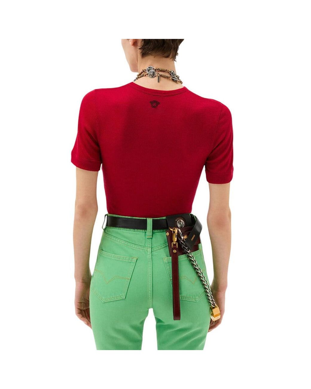Versace Red Crew Neck T-Shirt