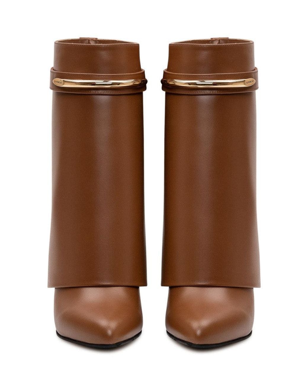 Givenchy Brown Solid Leather Boots