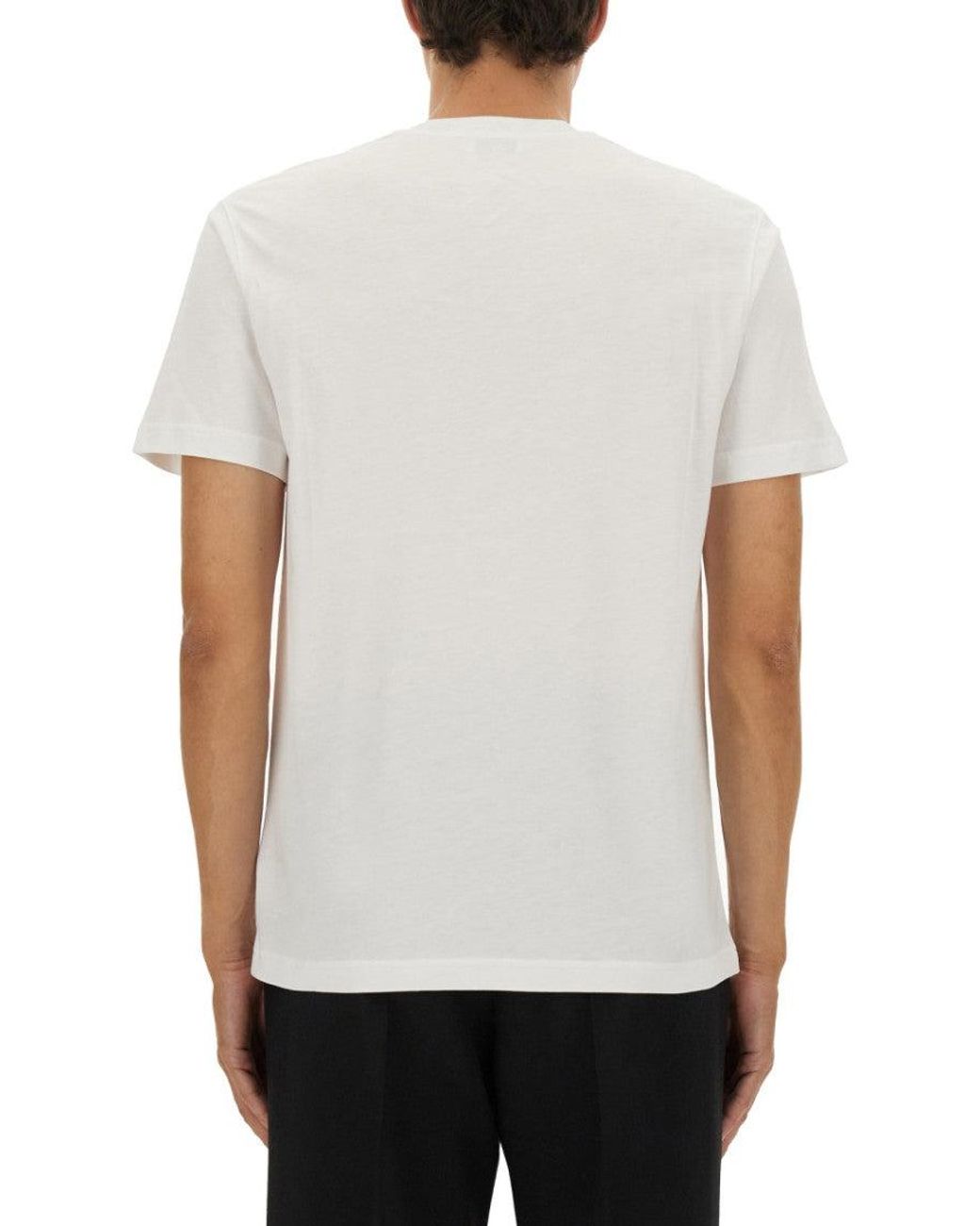 Moschino White Logo Crew Neck T-Shirt for men