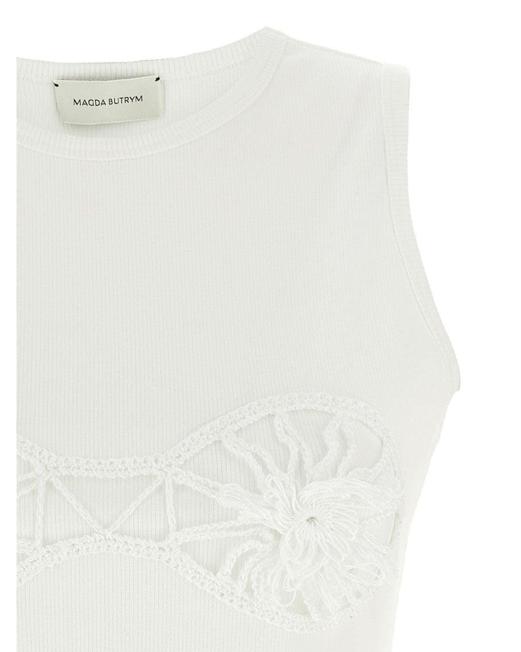 Magda Butrym White Ribbed Top