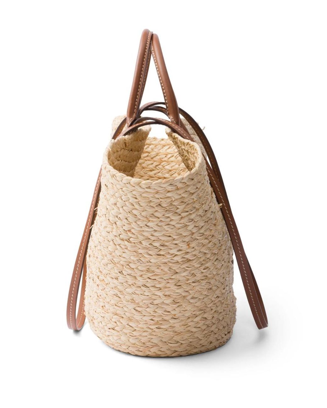 Prada Pink Natural Logo-Appliqué Tote