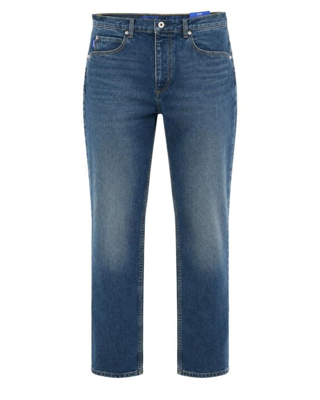 HUGO Blue Straight Mid Rise Jeans for men