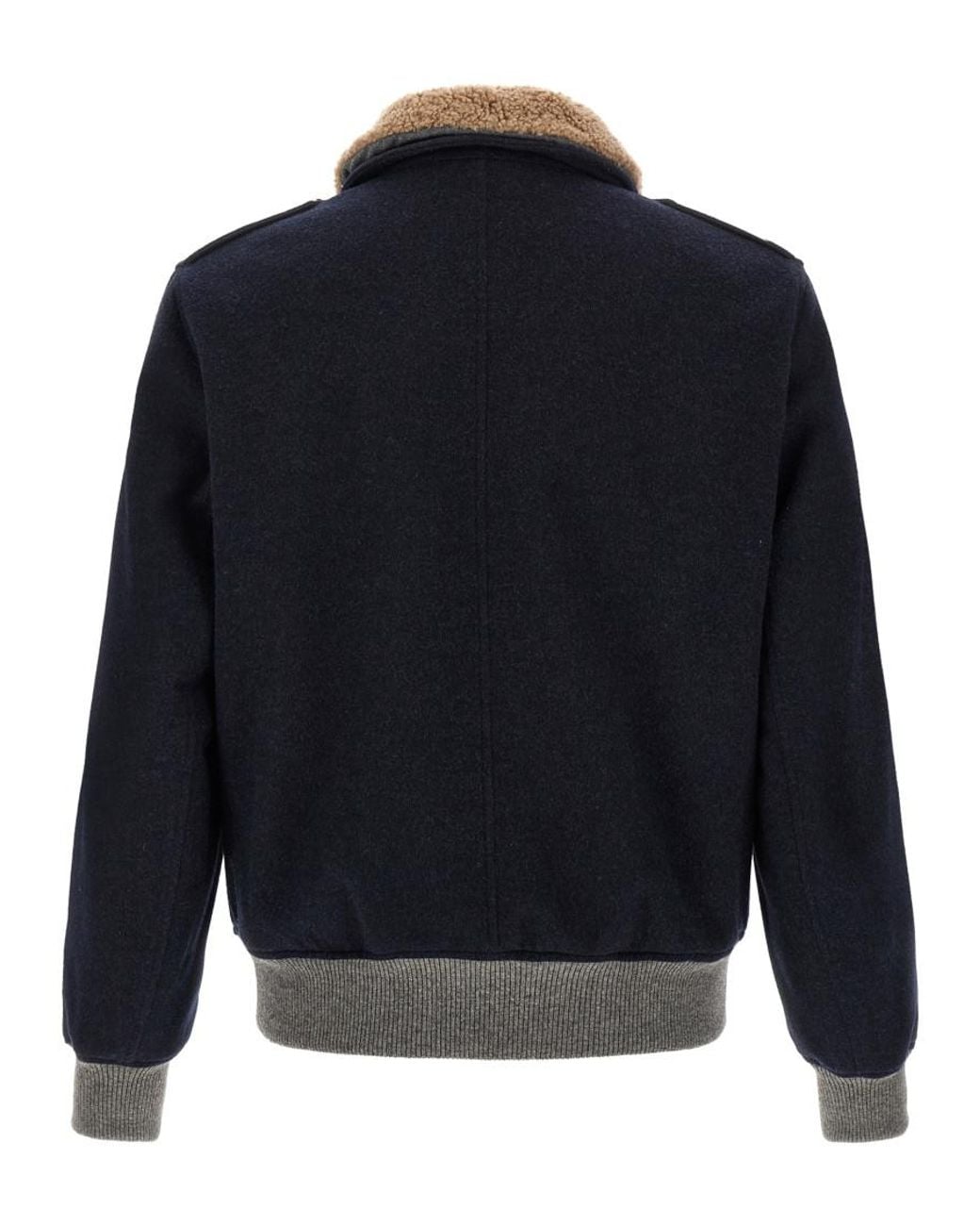 Brunello Cucinelli Blue Regular Bomber Jacket for men