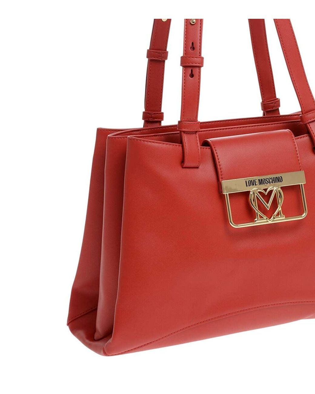 Love Moschino Red Logo Large Tote