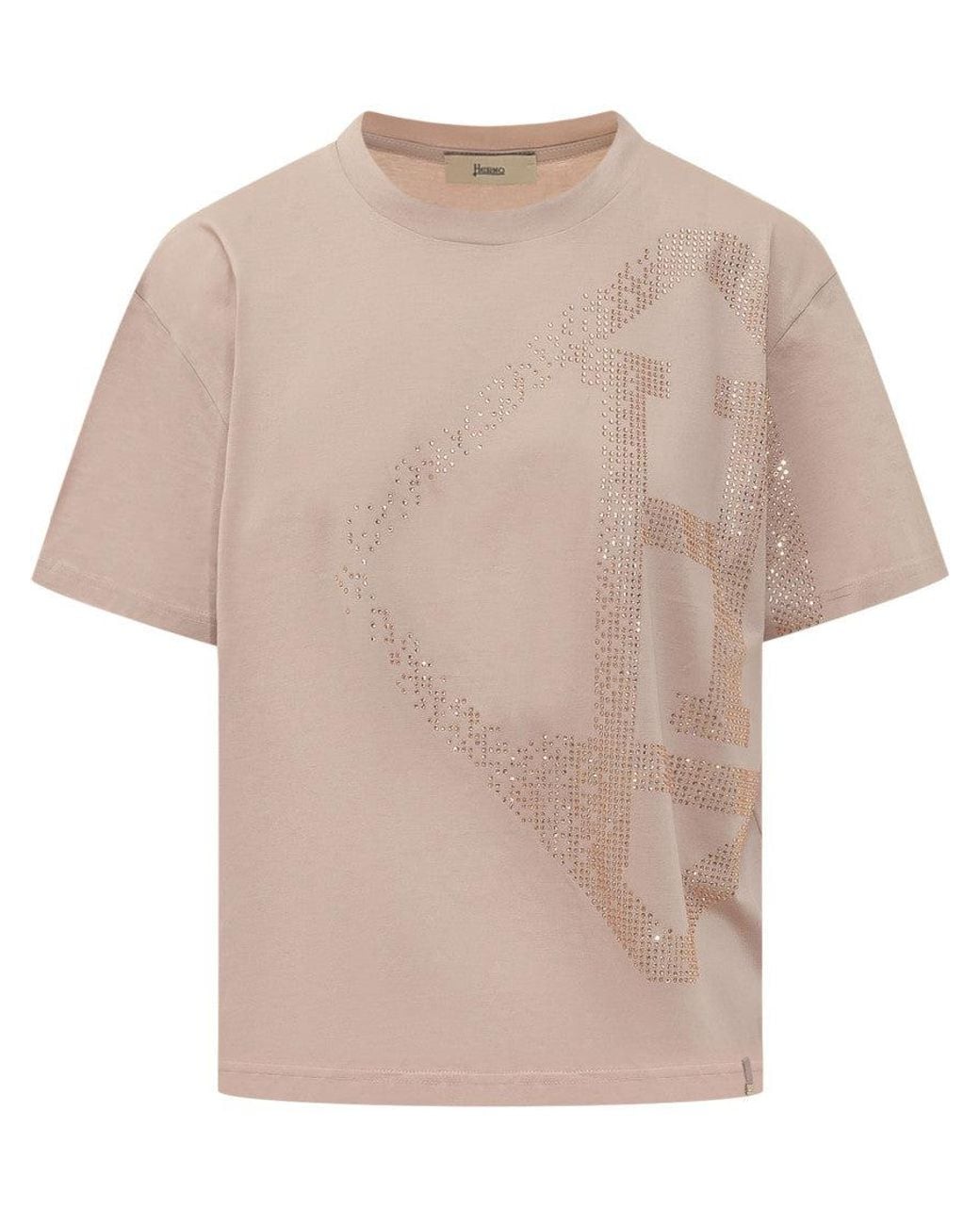 Herno Natural Embellished Crew Neck T-Shirt