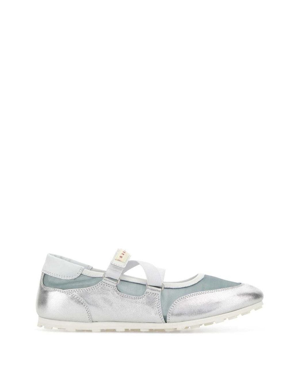 Marni White Logo Ballet Flats