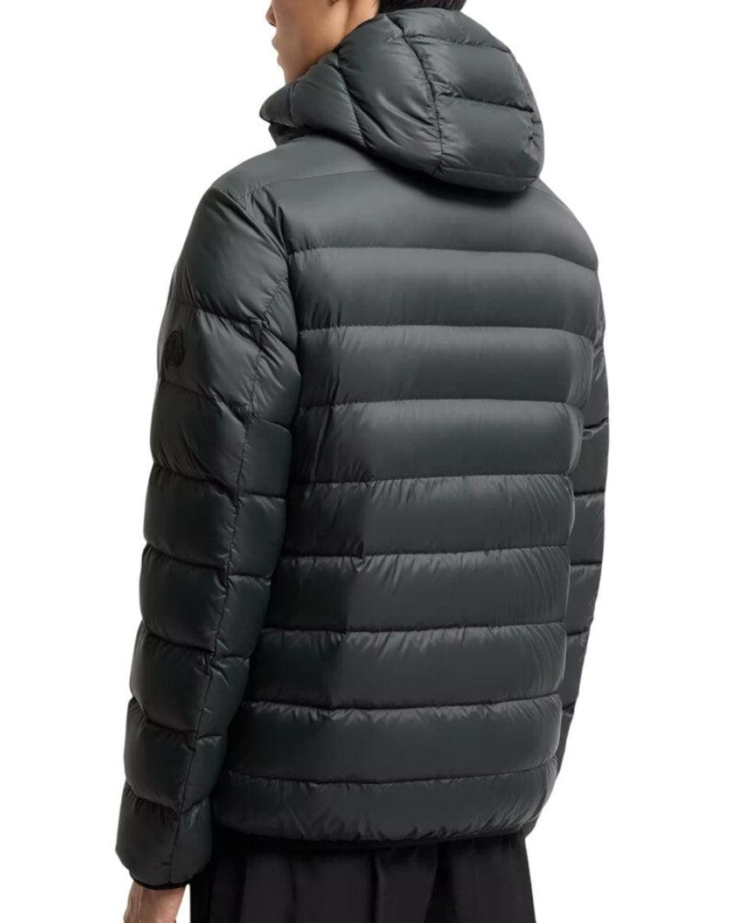 Moncler Black Dark Quilted Hood Jacket for men