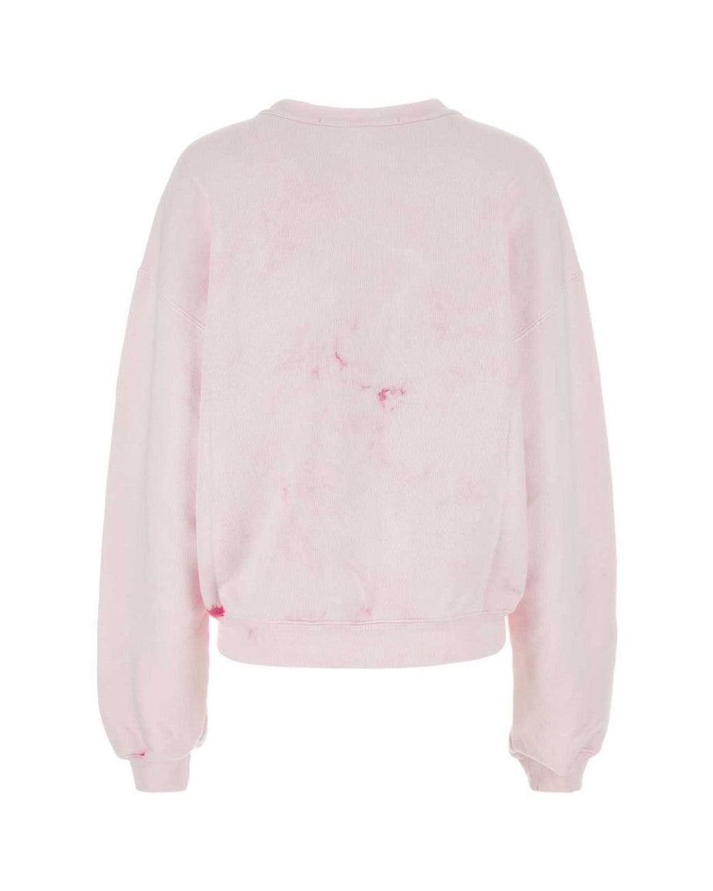 Alexander Wang Pink Logo-Print Cotton Sweatshirt
