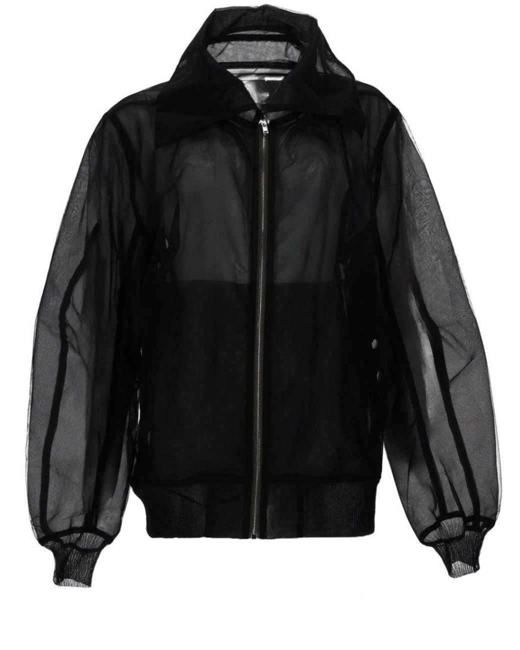 Rick Owens Black Bomber Jacket Dracucollar Flight Nylon