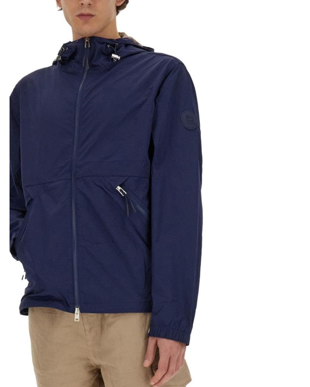 Woolrich Blue Nylon Jacket for men