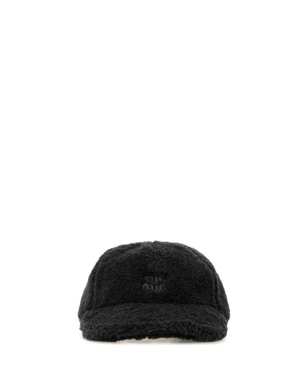 Miu Miu Black Charcoal Pile Baseball Cap