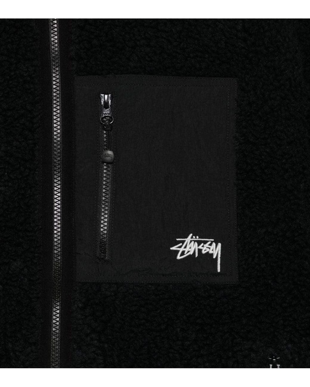 Stussy Black Mock Collar Jacket for men