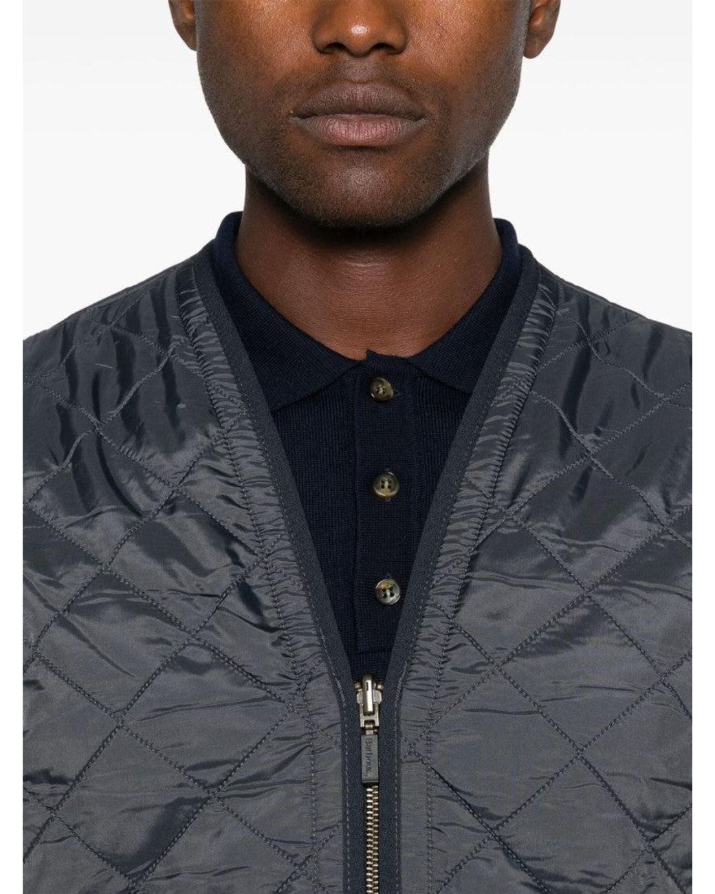 Barbour Gray Quilted Sleeveless Vest for men