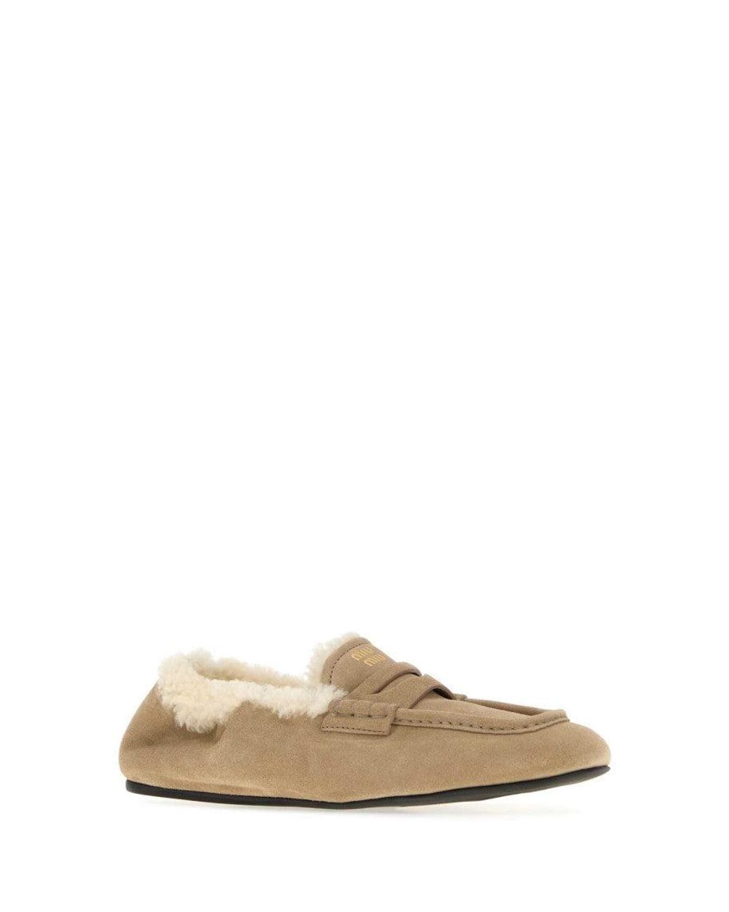 Miu Miu Natural Logo Loafers