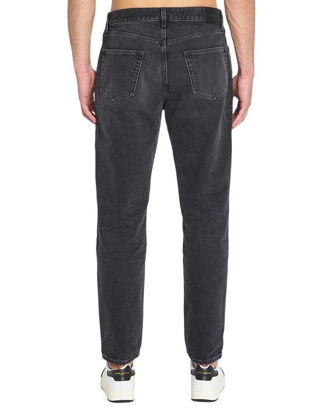 Saint Laurent Blue Straight Mid Rise Jeans for men