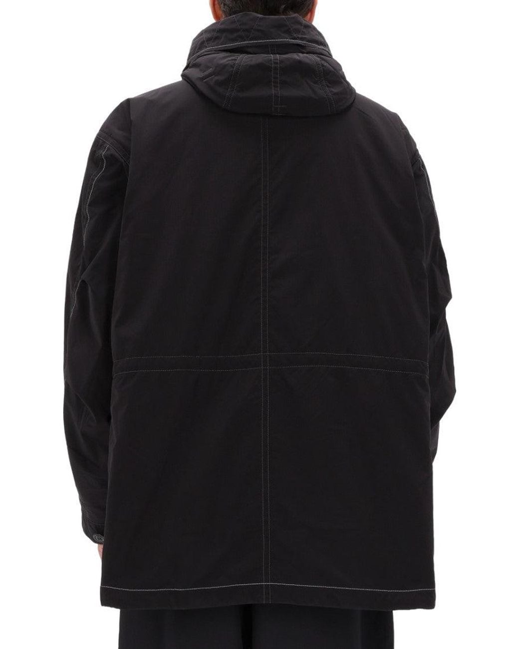 And Wander Black Logo Hood Jacket for men