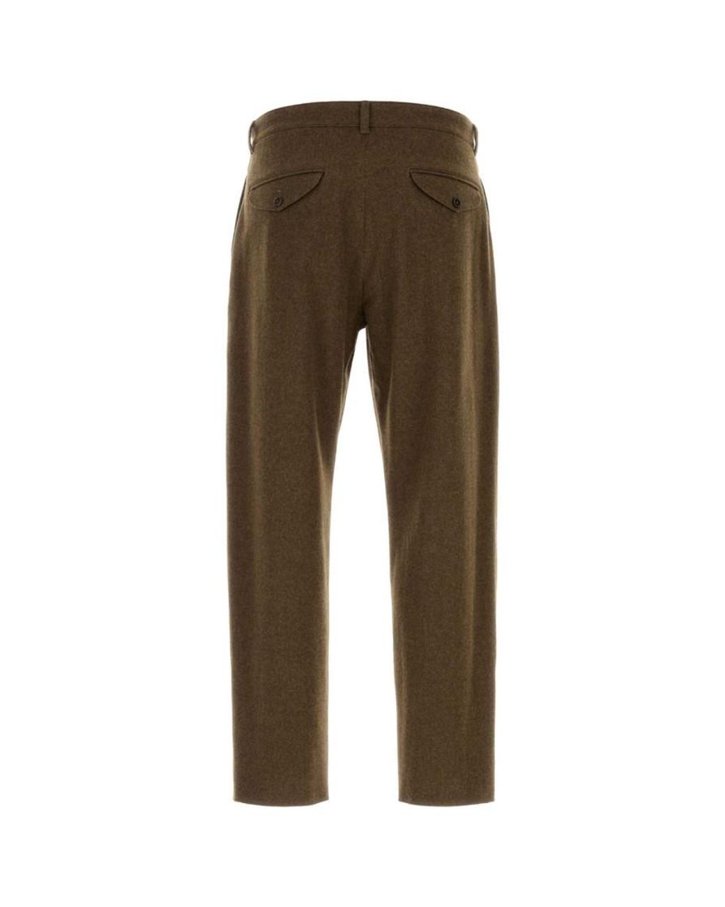 Jil Sander Brown Flat Front Pants for men