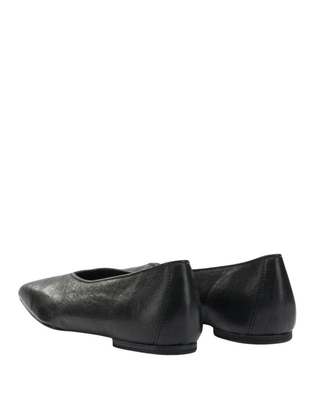 Rick Owens Black Leather Ballet Flats