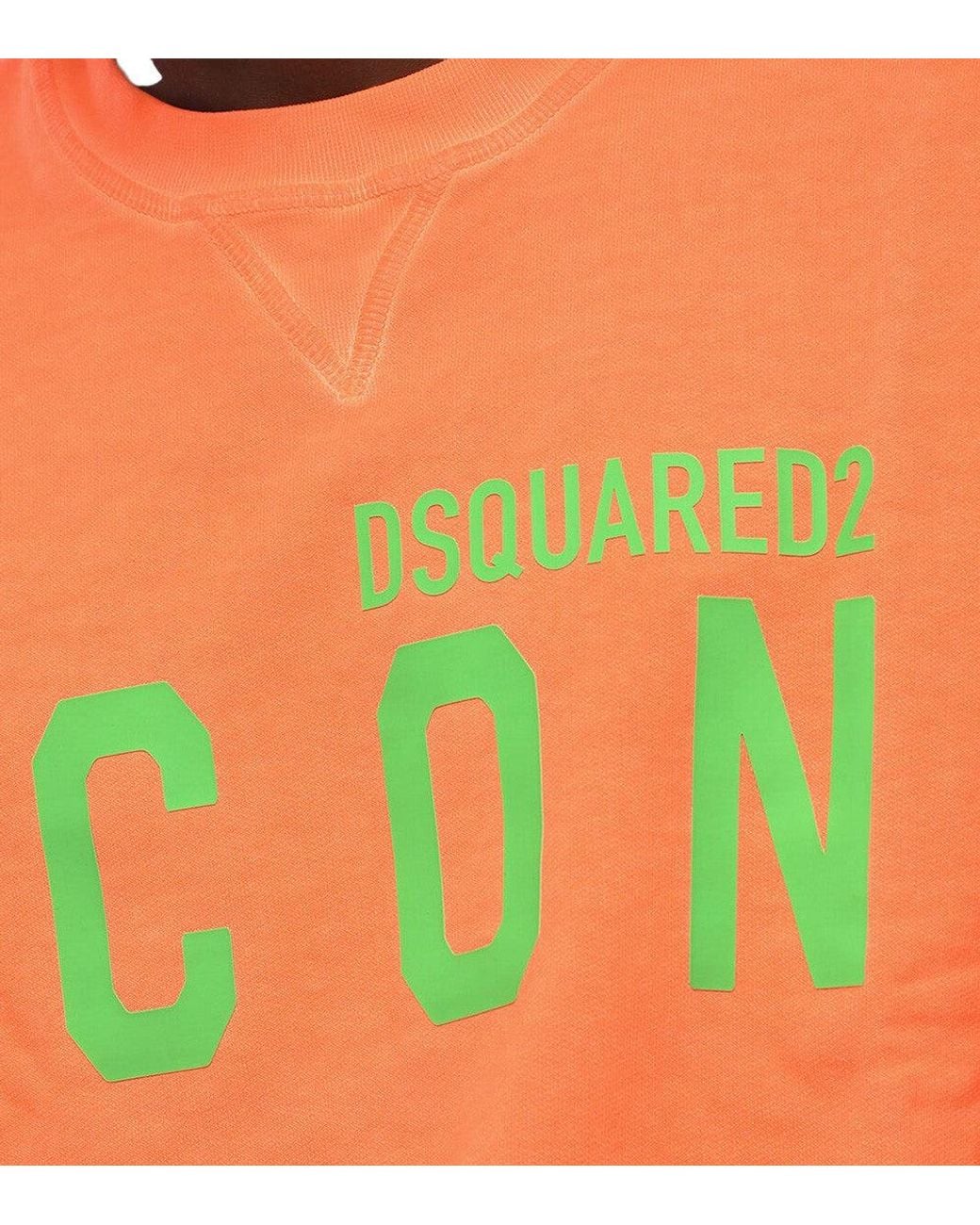 DSquared² Orange Crew Neck Sweatshirt for men