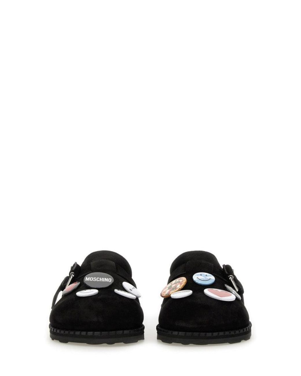 Moschino Black Embellished Mules