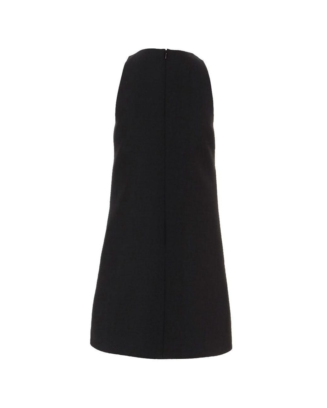 Valentino Black Embellished Round Neck Mini Dress