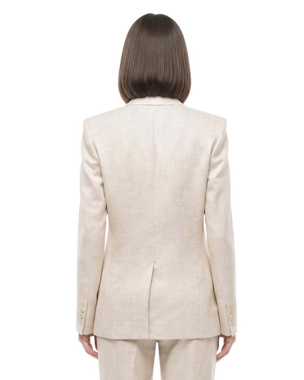 Stella McCartney Natural Solid Peaked Lapel Blazer