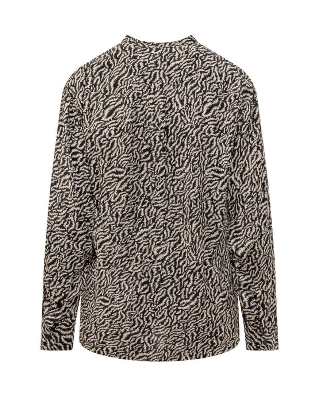Isabel Marant Gray Abstract Round Neck Top