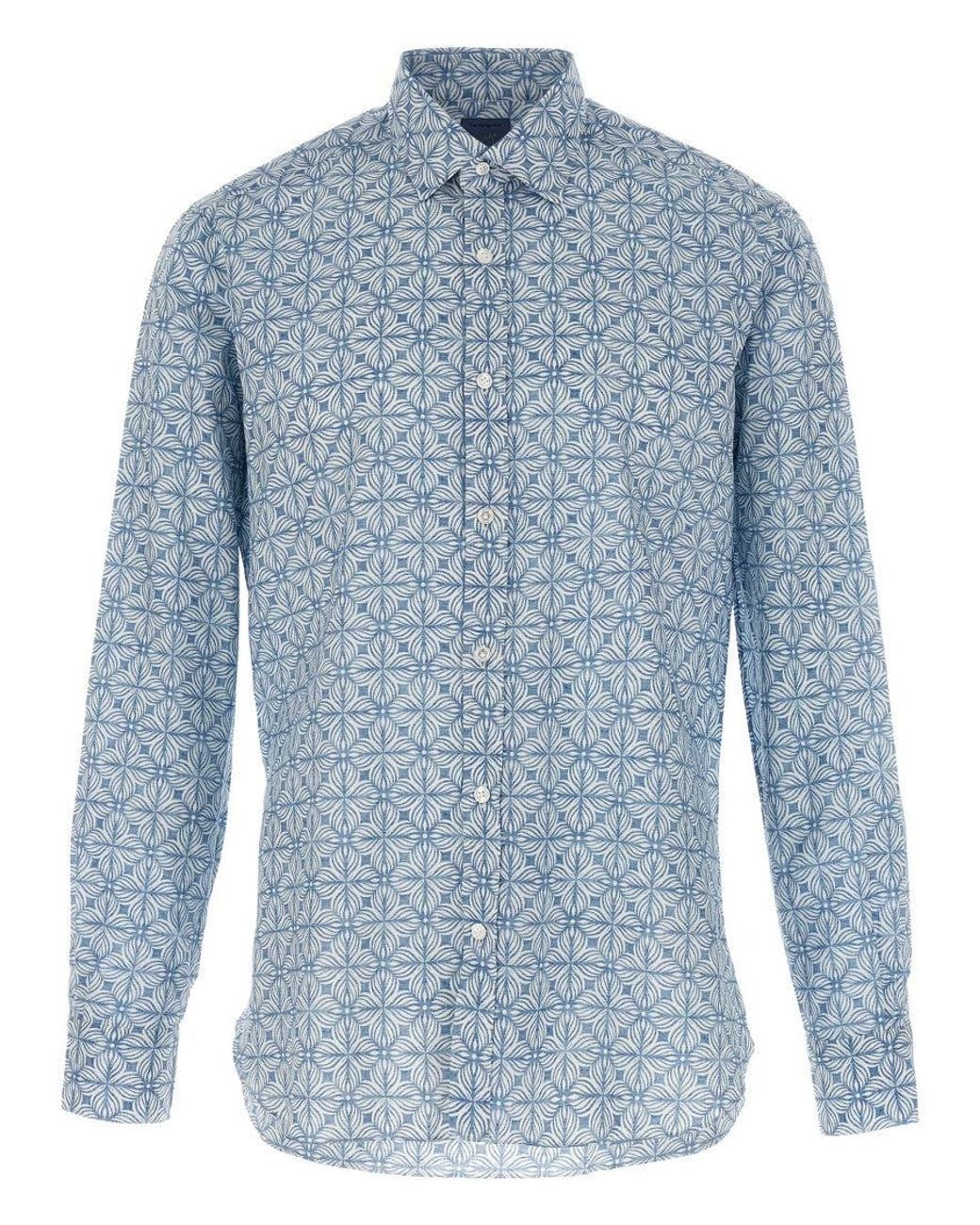 Barba Napoli Blue Vintage Shirt Shirt for men