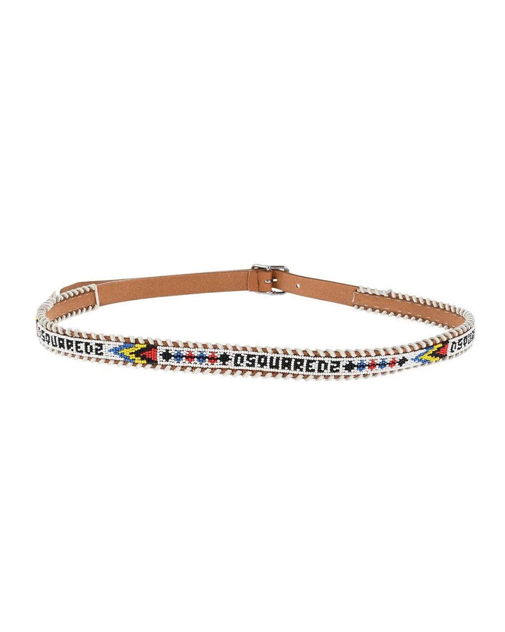 DSquared² Brown Beads Embellished Belt for men