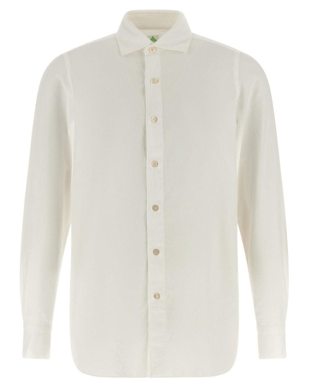 Finamore 1925 White Off Regular Corduroy Shirt for men