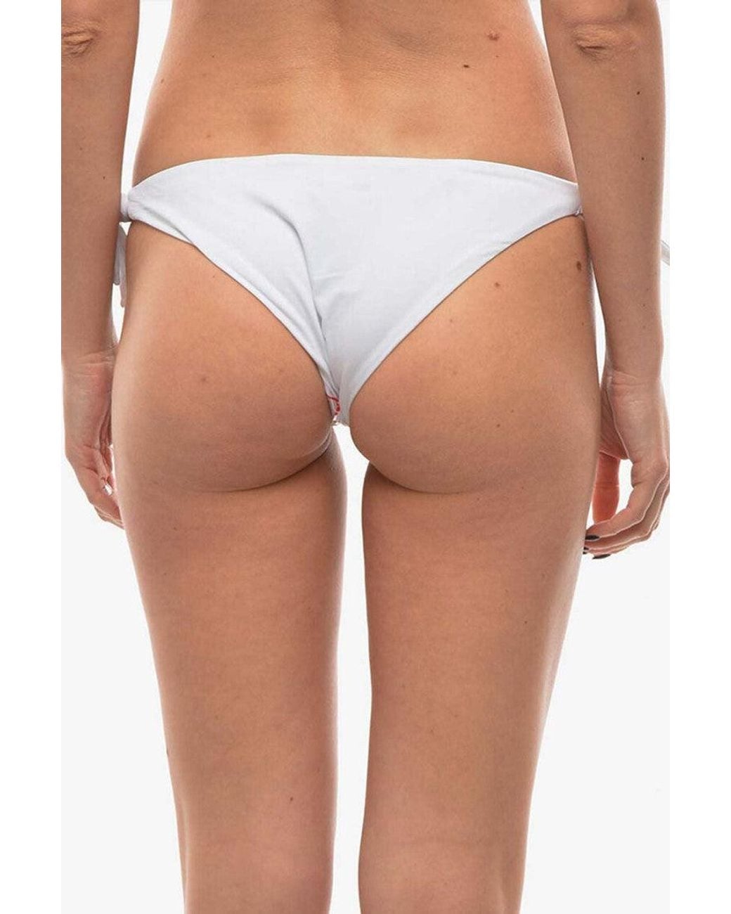 Karl Lagerfeld White Logo Bikini Bottom Swimwear