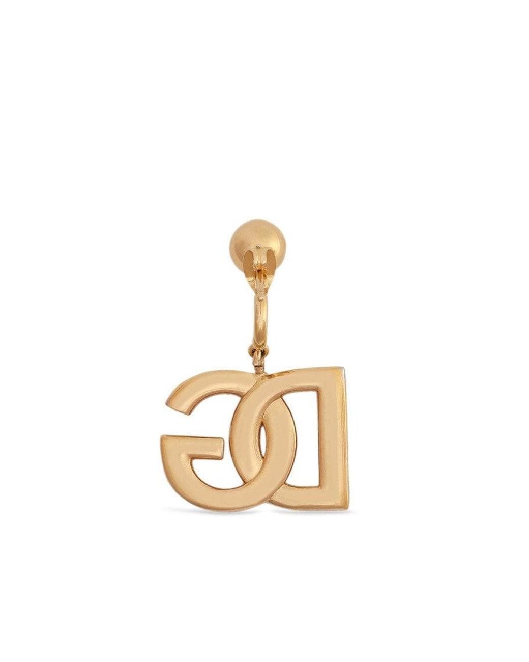 Dolce & Gabbana Metallic Golden Dg Logo Earrings