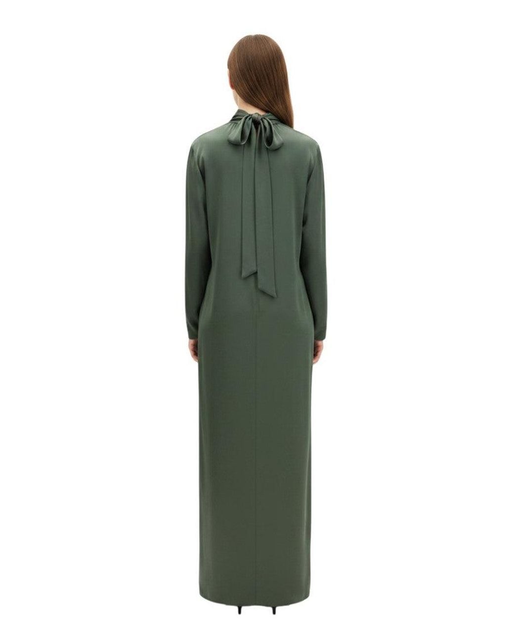 Petar Petrov Green Mandarin Collar Maxi Dress