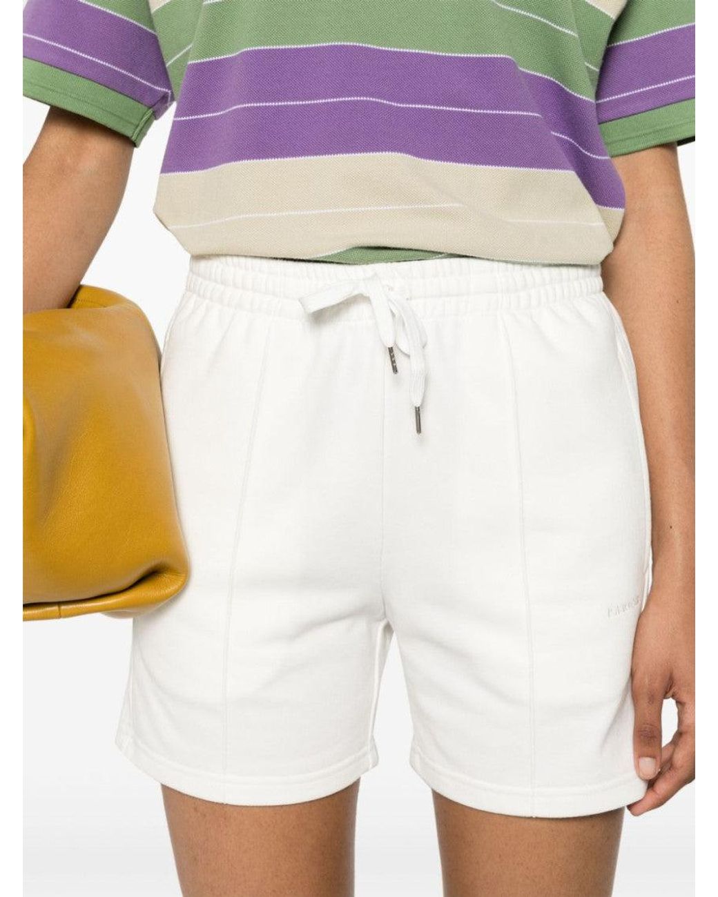 P.A.R.O.S.H. White Striped Jersey Shorts