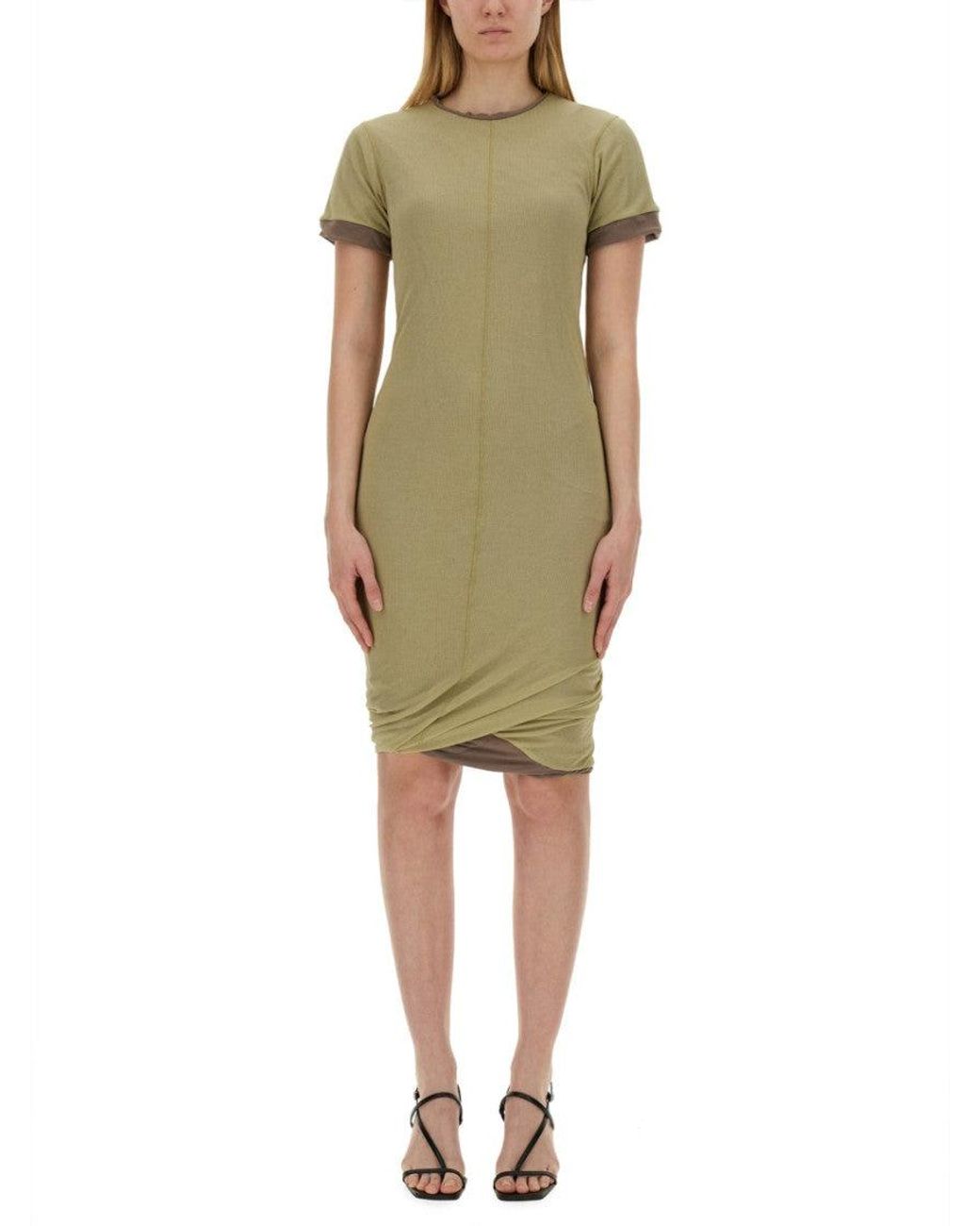 Sportmax Green Round Neck Knee Length Dress