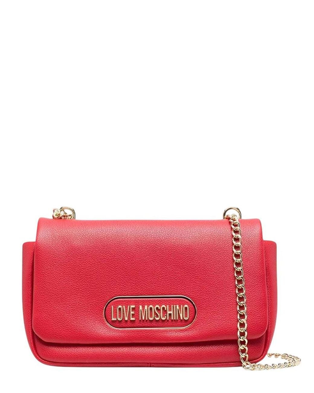 Love Moschino Red Logo Small Shoulder Bag