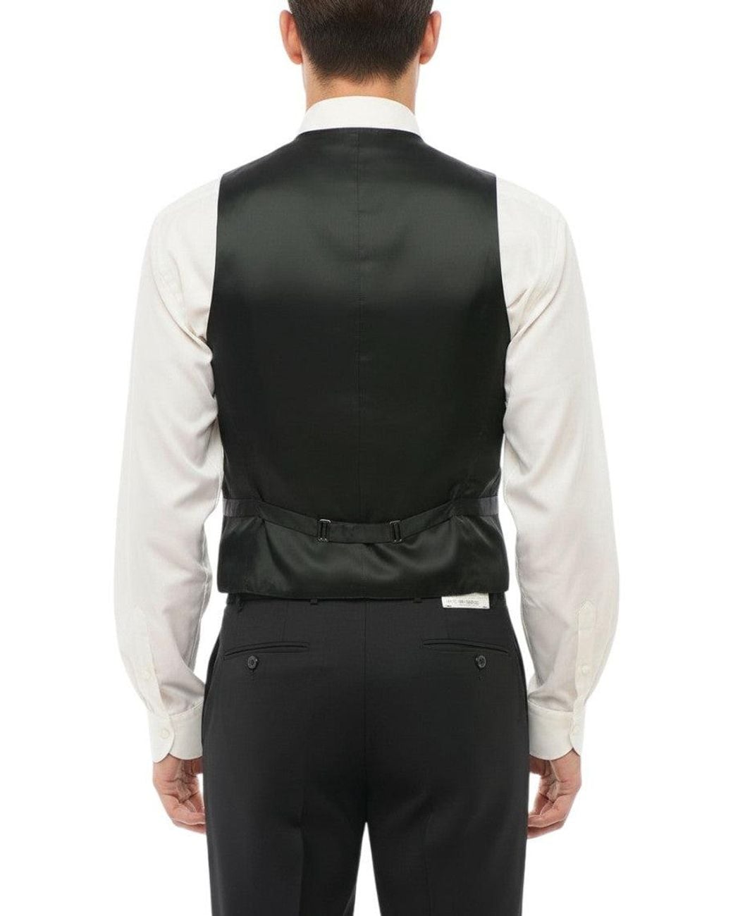 Corneliani Black Button Front Waistcoat for men