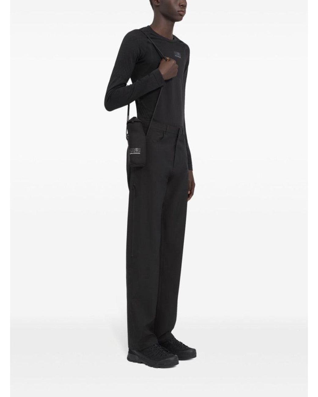 MM6 by Maison Margiela Black Logo Print Pant for men